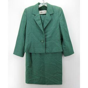 VINTAGE Galanos Dress Suit Small Bergdorf Goodman Silk Shantung Crop 80s *